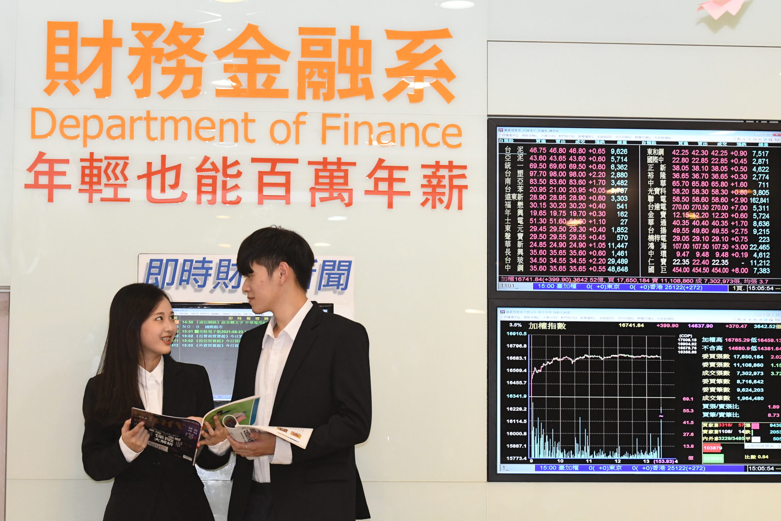 財金中庭股票電視牆